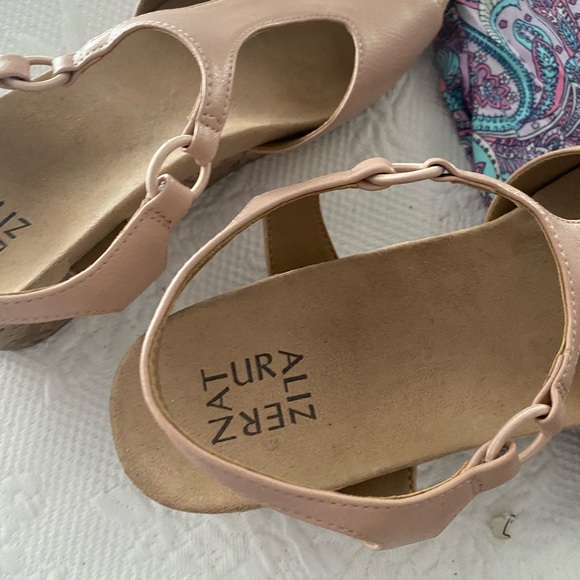 Naturalizer Pink T-Strap Sandals - Picture 7 of 10